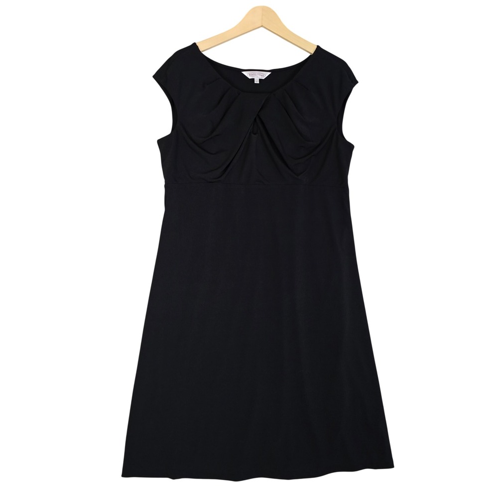 Northern Reflections Women's Pleated Jersey Dress Cotton Spandex Lined Black L